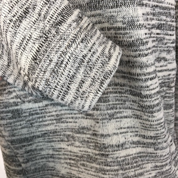 Anthropologie Saturday Sunday Sweatshirt Small gray white stripe top cowl neck - Picture 7 of 8